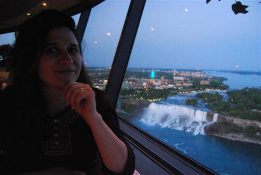 revolving restaurant at dusk